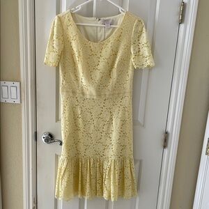 Rachel Parcell Yellow Lace Dress (neckline altered)